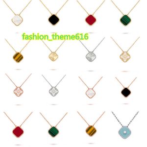 15mm Moda Classica4/Quadrifoglio Collane Pendenti Madreperla Acciaio inossidabile placcato 18K per donne Ragazza San Valentino Festa della mamma Fidanzamento Gioielli-Regalo