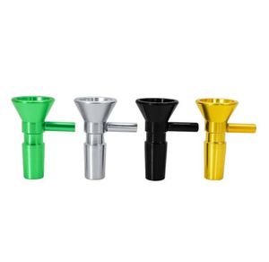 14mm Metal Bowl Piece Hookah para Bongs Grosso Pyrex Heady Glass Water Pipes Tigelas com Handle1749518