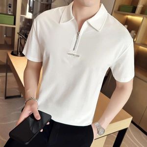 Men's Polos Plus Size 4XL-M Summer Fashion Zipper Design Short Sleeve Business Polo Shirts for Men Clothing 2024 Casual Slim Fit Homme