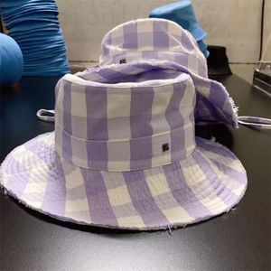 Luxus-Designer-Kappen für Herren, gewöhnliche Eimerhüte, Retro-Baumwolle, meterial, weich, Casquette, verstellbarer Kordelzug, Quasten, breite Krempe, handwaschbar, Herrenhut PJ027 C4