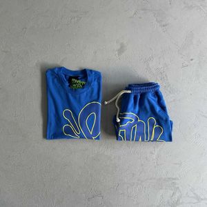 Novo conjunto de camisetas com corda de cânhamo azul cobalto/amarelo Synaworld