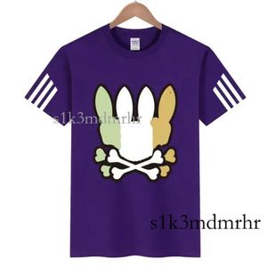 Projektant Męski T-shirty króliczkowe Polos Combed Bawełna Summer Męski Krótkie rękawie Wzór projektu Kobiety Psychos Bunnys Top Shirt Casual 571