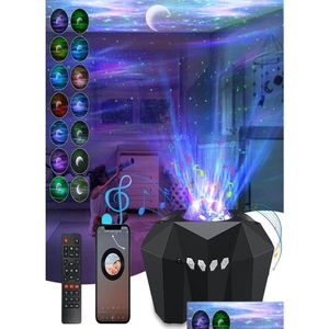 Luzes noturnas North Light Galaxy Starry Sky Projetor Espaço Aurora Star Neba Moon Lamp com Bluetooth Music Speaker9696611 Drop Deliv Dhkmc