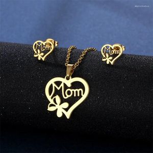 Комплект ожерелья и серег, роскошные модные серьги из нержавеющей стали с кулоном «Сердце любви» для женщин, подарок на день матери, юбилей, ювелирные изделия Paert