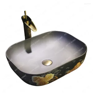 Rubinetti per lavandino del bagno Lavabo a mano in ceramica Lavabo per lavabo Casa Retro Balcone El Toilette Art Face Inter-Piattaforma di piccole dimensioni