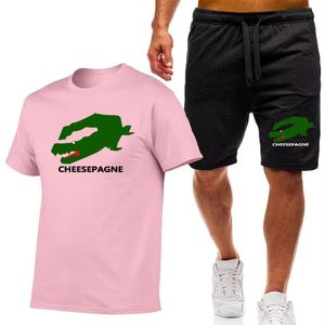 Summer Męski Casual Cotton T-shirt spodnie dresowe garnitur męski koszulka do joggingu spodnie studzienkowe mody sportowe odzież sportowa