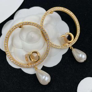 Роскошные дизайнерские обручи Хугги Серьги Женская 18K Золотые бриллианты, белые кулонные кулонные серьги женская вечеринка