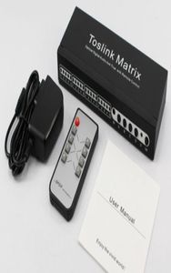 Distribuição de áudio Toslink Matrix SPDIFTOSLINK Áudio digital óptico 4x4 True Matrix com controle remoto 4 em 4 saídas toslink switc7400307