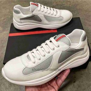 Famous Brand Men Americas Cup Sneakers Shoes Technical Fabric Calf Leather Man Mesh Breathable Casual Walking Discount Footwear Eur38-46 with box