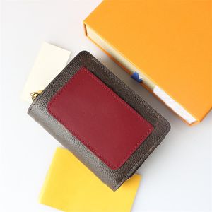 Top quality wallet short snap zipper designer bag letter logo luxury cow leather ladies classic brown multicolor.