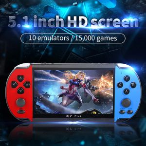 Players X7Plus Handheld Game Console 5.1Inch HD Screen Portable Audio Video Player Classic Play Builtin15000+ Free Games