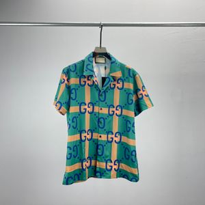 Tasarımcı Gömlek 24SS Erkek Düğmesi Gömlek Baskı Bowling Shirt Hawaii Çiçek Gündelik Gömlek Erkekler İnce Fit Kısa Kollu Elbise Hawai T-Shirt M-3XL 83