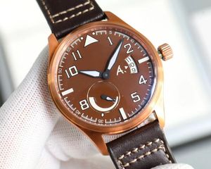 Menwatch Watch Erkek Lüks Büyük Pilot Saatler Yüksek Kalite Otomatik Mekanik Uhren Süper Aydınlık Tarih Watchmen deri kayış Montre Pilot Luxe Tykb