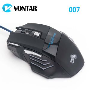 Möss Professional Vontar 5500 DPI Gaming Mouse 7 -knappar LED -optiska USB -kabeldragna möss för Pro Gamer -dator bättre än X7 Mouse