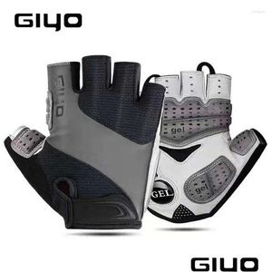 Велосипедные перчатки Giyo Glove Sport Дышащая ткань из лайкры Uni Road Riding Mtb Гоночные варежки Велосипедный велосипед Половина пальца Drop Доставка Спорт Ot7Ae