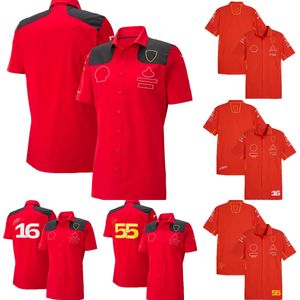 Set di corse 2023 2024 F1 SCHITT PER UOMINO Formula 1 Polo Neck T-shirt New Season Racing Team Driver T-shirts Red Maglietta