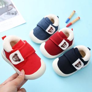 sapatos de bebê sapatos de inverno infantil infantil recém -nascido, desenho animado, sapatos de urso meninos, meninos, os primeiros caminhantes mantêm quente bota sdy008