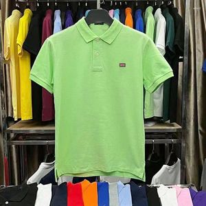 Herrpolos män bomullsskjortor t-shirt sommarpolo nacke hommes casual tee för lapel mode manlig tennis toppar