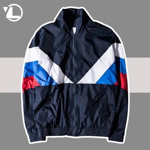 Retro Patchwork Jaqueta Homens Casual Alta Qualidade Designer Nylon Windbreaker Reggae Skate Jaquetas College Varsity Casacos Mulheres 240222