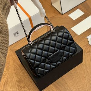 Womens Designer Classic MIni Flap Quilted Lambskin Bags Two-tone Purse Top Handle Totes shw Crossbody Shoulder Handbags Lovely CF Vanity Purse 20X12CM