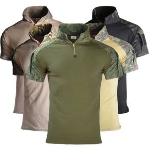 Homens camisetas T-shirt militar verão manga curta top t-shirt ao ar livre roupas casuais treinamento do exército mais 8xl t-shirt tático homens desgaste j240228