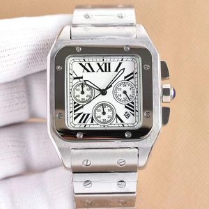 Square Designer 40mm Stainless Steel Metal Sapphire Lens Men's High Quality Automatic Mechanical Watch