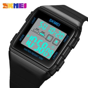 Watches Skmei Top Brand LED Digital Men's Watch 24 Hours Sport Chrono Waterproof Electronic Watches Militär Datum Male Arvur
