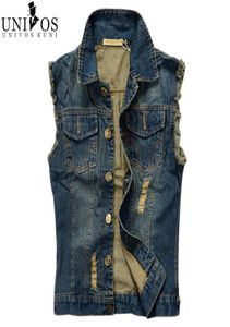 Whole Mens Denim Vest 2016 New Brand Jeans Vests Men Slim Fit Sleeveless Jacket Plus Size 6XL Patchwork Waistcoat Gliet Men Z6090938