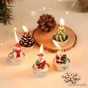 Ljus 3 st/set jul ljus Santa Claus Snowman Cartoon Model Candle Gift Home Decoration Christmas Craft Gift Candle