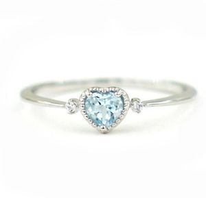 Wedding Rings Beautiful Blue Crystal Women039s Engagement Ring Slender Bridal Jewelry Elegant Female Girl4332944