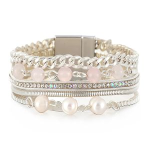 Pulseiras para mulheres Novas joias de férias de verão estilo fresco e simples com contas de várias camadas pulseira feminina pérola elegante e fofa pulseira de moda