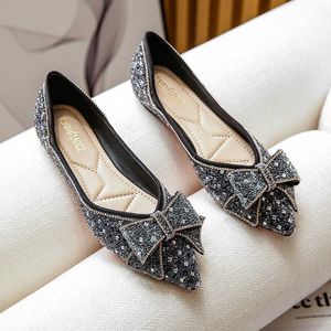 Spring And Summer Shallow Mouth Pointed Head Flat Single Shoes Ladybird Shoes Big Size Women's Shoes 050324-11111