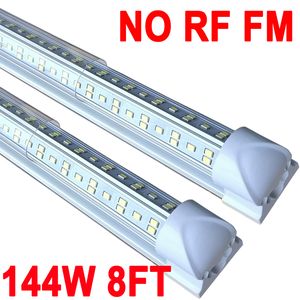 25-PACK LED T8 Shop Light, 8ft 144W 6500k Daylight Białe połączenie NO-RF RM Zintegrowane światła LED LED LED LED LED Lights do garażu, warsztat, warsztaty robocze Crestech