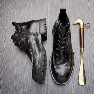 Stiefel Elegante Herren Winter Warme Luxus Echtes Leder Handgemachte Bequeme Italienische Weiche Knöchel Soziale Arbeit Schuhe Mann