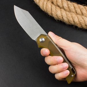 A2351 High-End-Flipper-Klappmesser 14C28N Stone Wash-Klinge PEI mit Stahlblechgriff, Kugellager, schnell zu öffnendes Flipper-Klappmesser, Outdoor-EDC-Werkzeuge