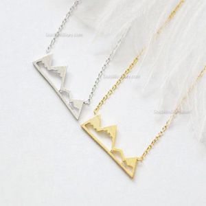 30PCS Cute Snowy Mountain Top Range Necklaces Simple Modern Minimalist Necklace Nature Paris Landscape Necklace for Women212H