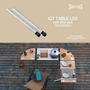 Stanluck IGT Table Legs 400550660 Stainless Telescopic Outdoor Kitchen System Module Camping Dining Adjustable 240220