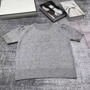 Spring/summer new knitted T-shirt designer short sleeve fashion brand casual T-shirt half sleeve letter print short sleeve women's clothing SML