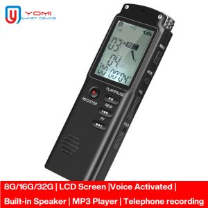 Spelare Portable Voice Recorder T60 32G Mini Diataphone Audio Call Recorder LCD -skärm ONEKEY RECORDING Digital Recorder Mp3 Player