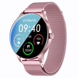 Watches 2022 Kadınlar Yuvarlak Akıllı Saat Spor Fitness Tracker IP68 Su Geçirmez Akıllı Smartwatch Kadın Erkekler IOS XIAOMI ANDROID