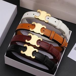 Fashion Smooth Buckle Belt Retro Design Thin midjebälten för män Kvinnors bredd 2,5 cm äkta kohud 8 Färg valfritt högkvalitativt bälteslåda