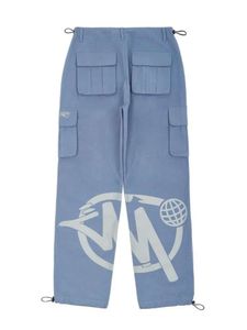 Pantaloni da uomo Abbigliamento da lavoro americano da uomo Marchio trendy Minus Two Street Pocket Vita alta Gamba dritta Stampato Hiphop Yk Lettera Pantaloncini Ffo