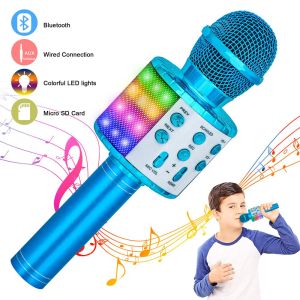 Hoparlörler Kablosuz Bluetooth Karaoke Mikrofon, Taşınabilir Hoparlör Makinesi, Handheld Home KTV Player Record Fonksiyon