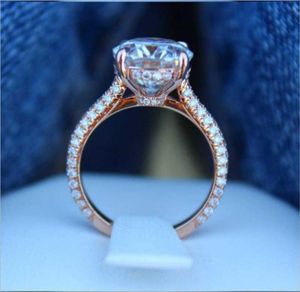 Wedding Rings Fashion Women Men Delicate Plated Silver Oval Cut Ring Rose Gold Color Engagement Anniversary Jewelry Size 6105377208