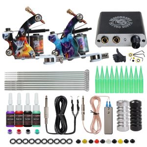 Abiti economici Kit completo per tatuaggi per principianti Mini alimentatore per tatuaggi Kit per tatuaggi economici Grip Aghi Suggerimenti Forniture con nuovi aghi lunghi