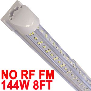 8 Ft Integrated LED Tube Light 144W T8 V Shaped 96"NO-RF RM 144000 Lumens(300W Fluorescent Equivalent) Clear Cover Super Bright White 6500K 8FT LED Shop Barn crestech