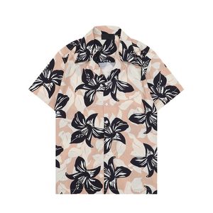 Tasarımcı Gömlek 24SS Erkek Düğmesi Gömlek Baskı Bowling Shirt Hawaii Çiçek Günlük Gömlek Erkekler İnce Fit Kısa Kol Elbise Hawai Tişört M-3XL 03