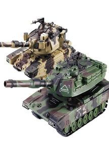 132 RC Battle Tank Crawler Remote Control Toys Militär fordonsmodell kan starta mjuka kulor Big RC Tank5357584