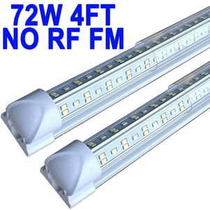 Lampada LED da negozio 72W 4FT, 72000lm 6500K Bianco super brillante, Plafoniera collegabile, Tubo LED T8 integrato a forma di V NO-RF RM per armadietti da banco crestech