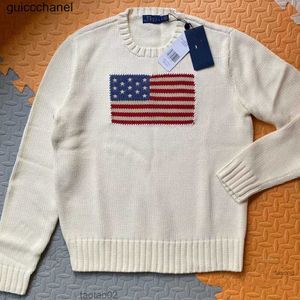 Novo 23ss senhoras de malha-bandeira americana camisola inverno marca de moda high-end confortável pulôver 100% algodão mensyl4p